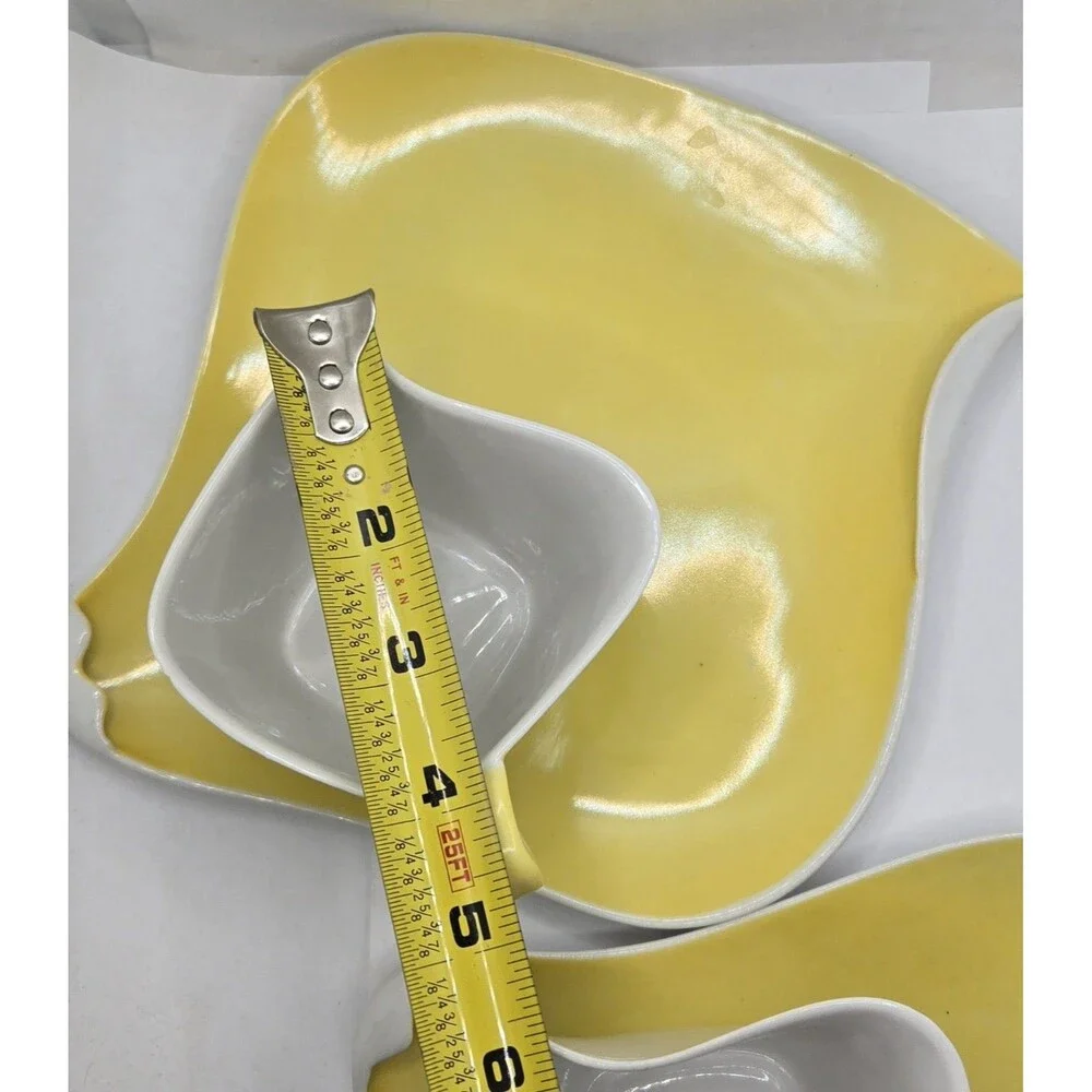 Nagoya Shokai Golden China Porcelaon Japan Yellow and White 2 pc Snack Set